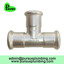 Good price china stainless steel plumbing tube pipe fitting tee press fitting